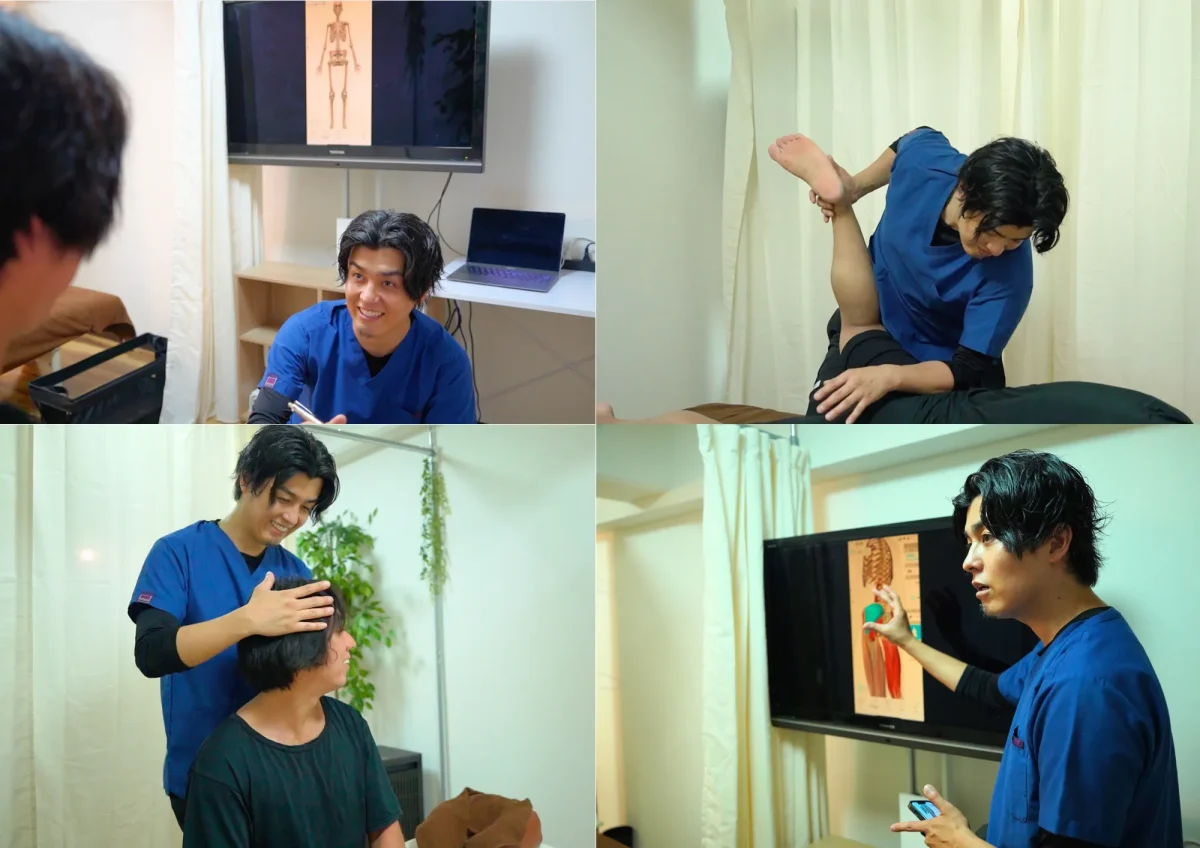 六本木の整体院で行われる問診から施術までのパーソナルプラン設計の様子